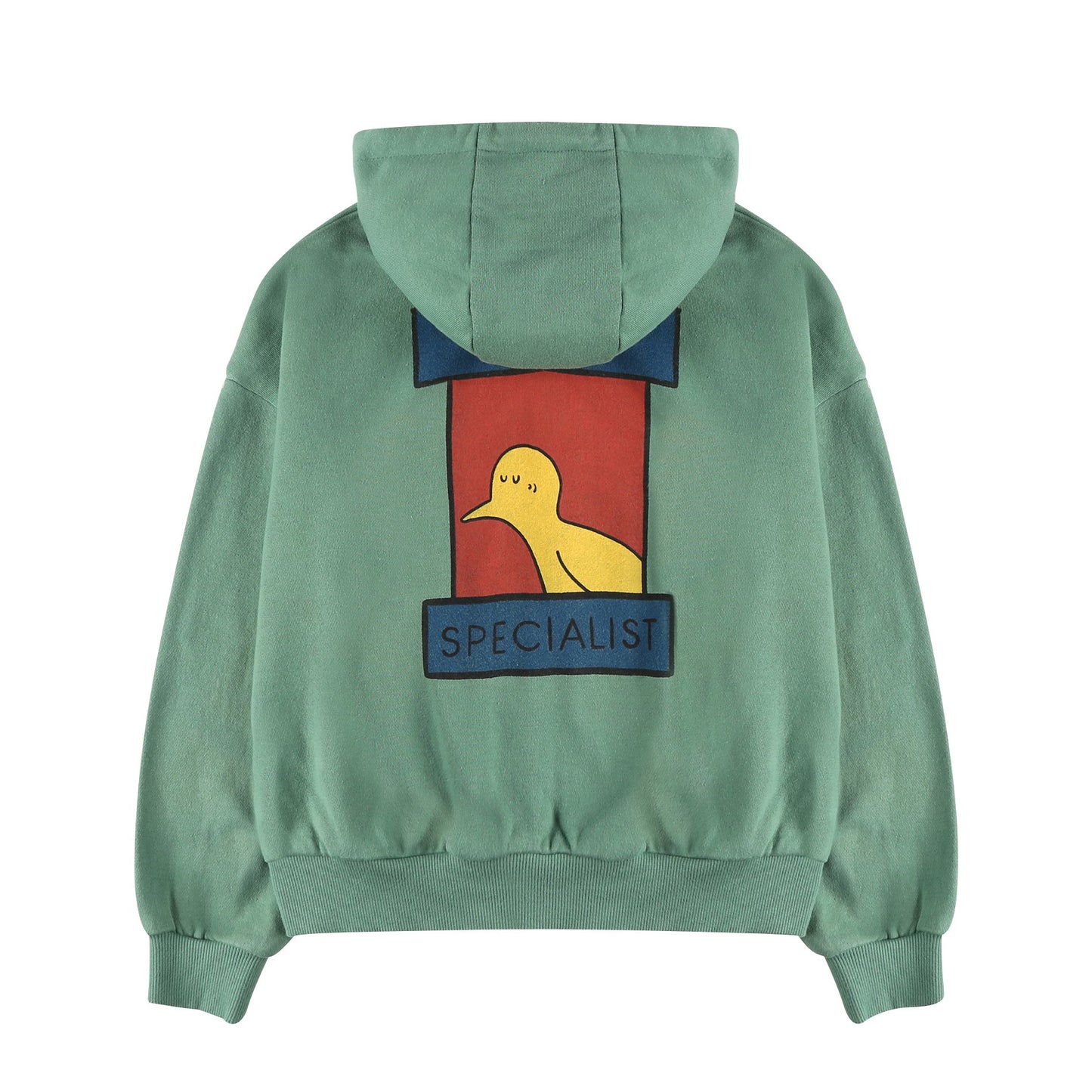 儿童绿色连帽拉链上衣