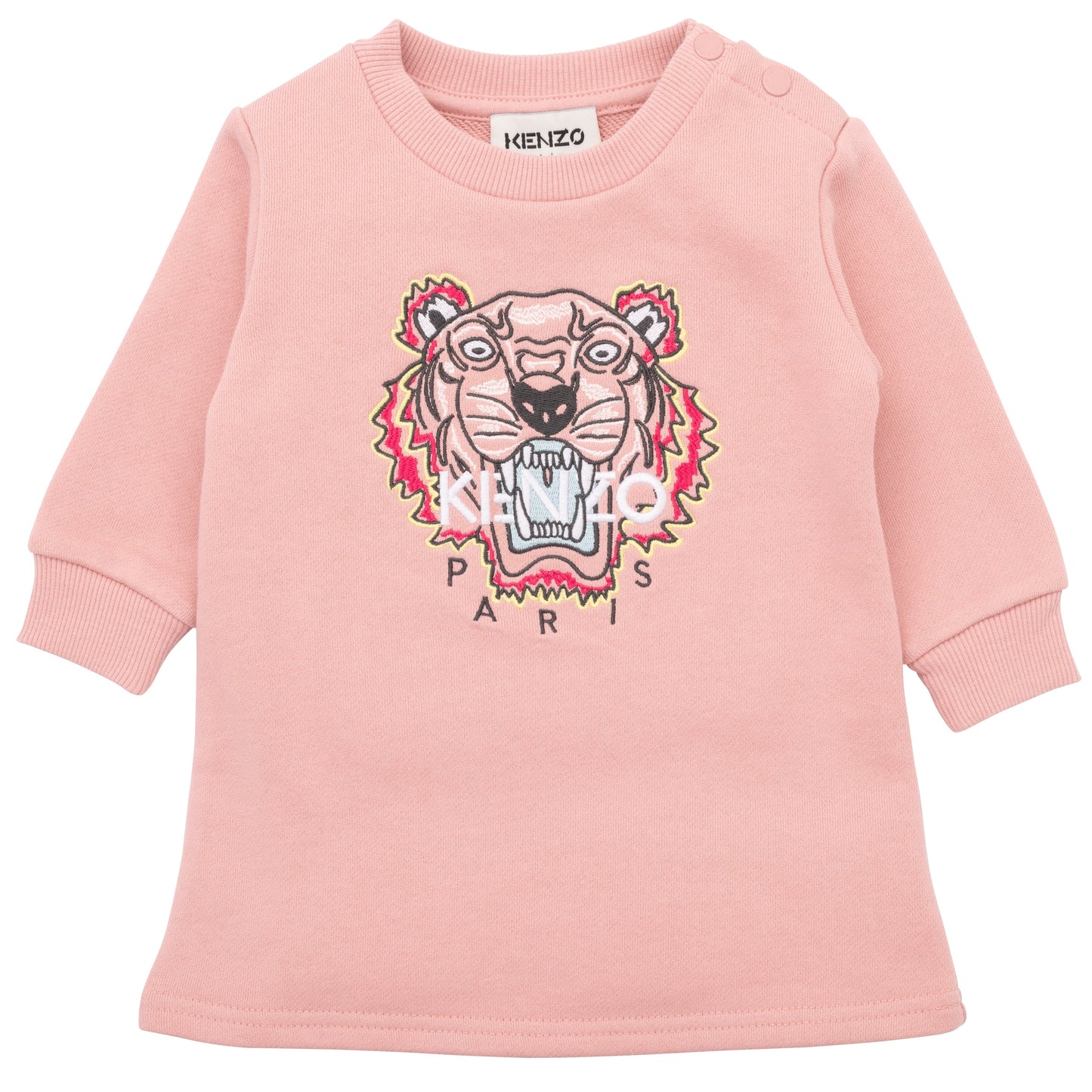 女婴粉色虎头棉连衣裙