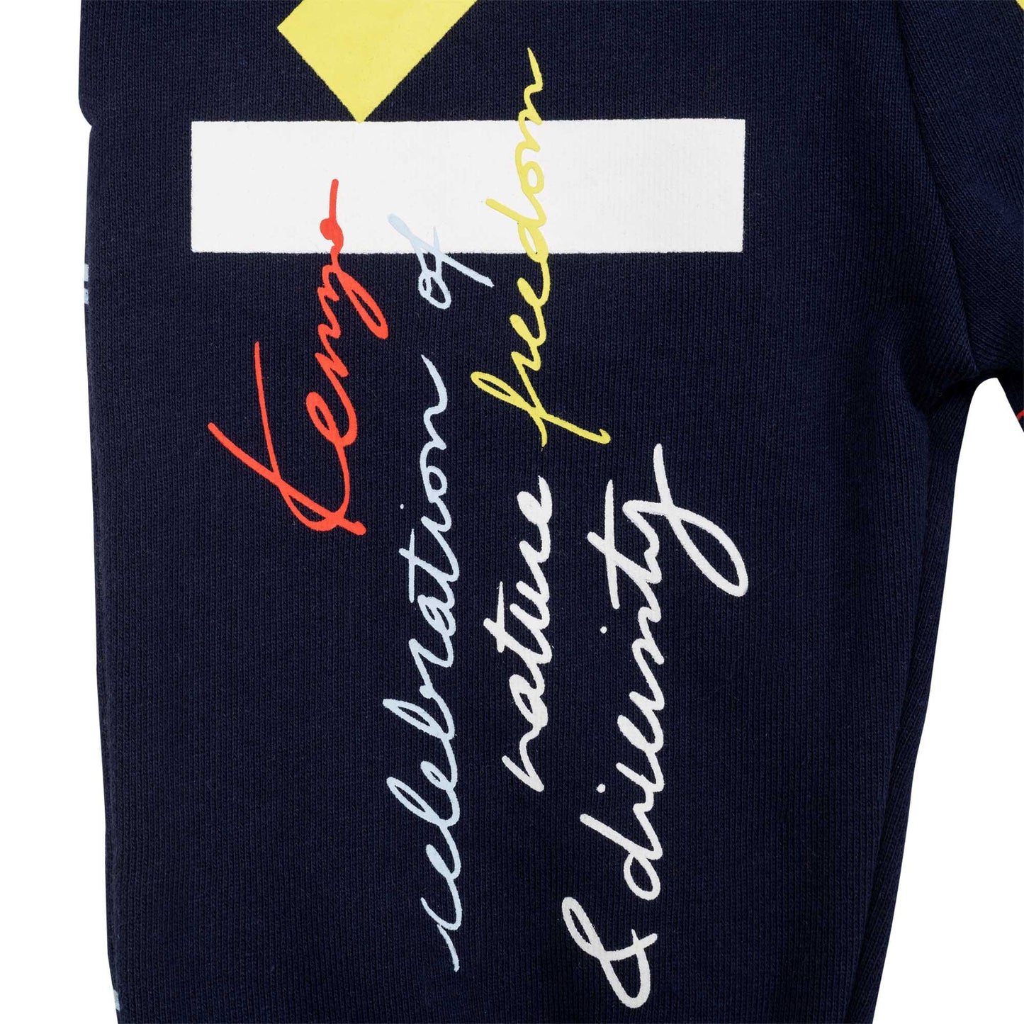 男童藏青色印花棉长裤