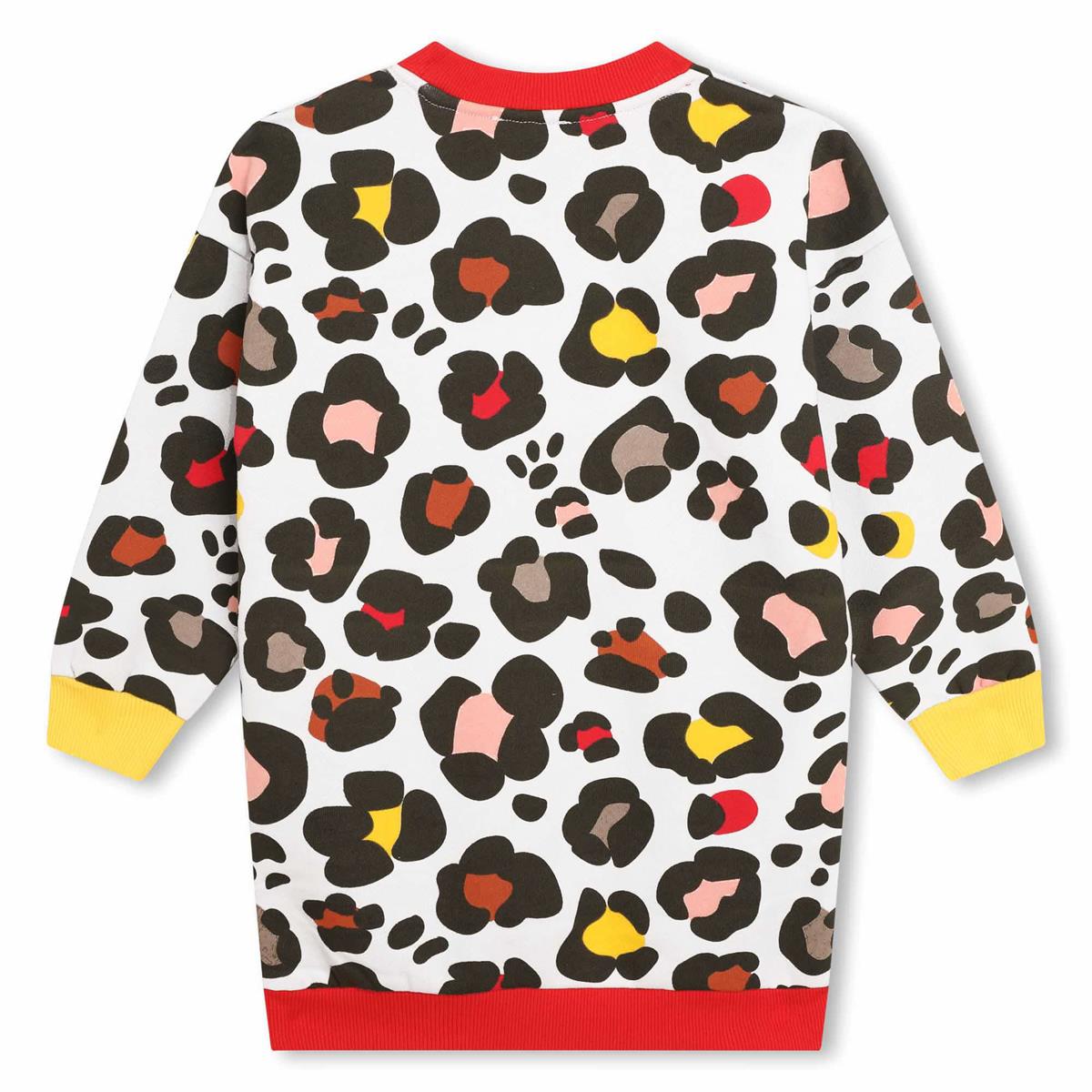 女童米色Logo棉连衣裙