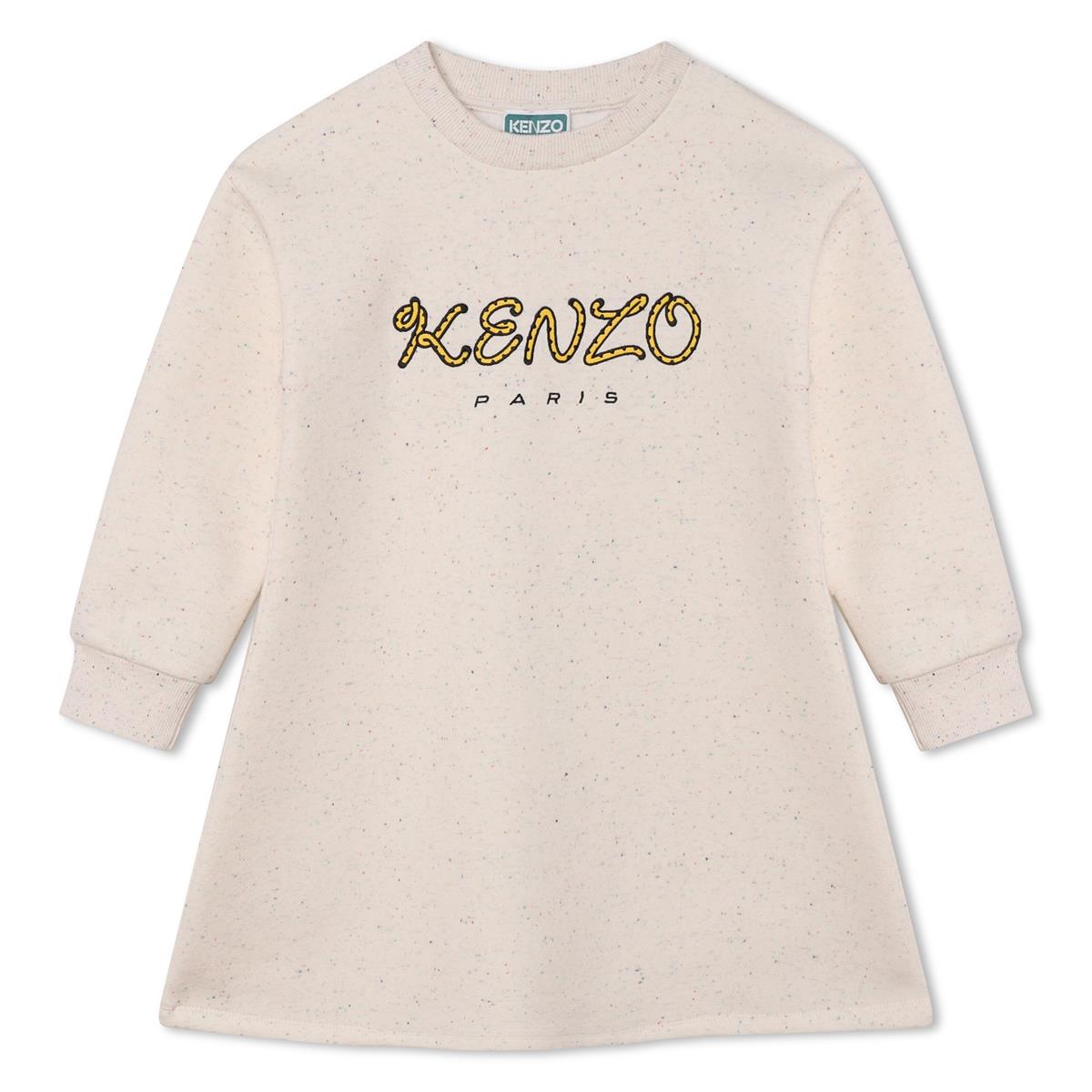 女童米色Logo棉连衣裙