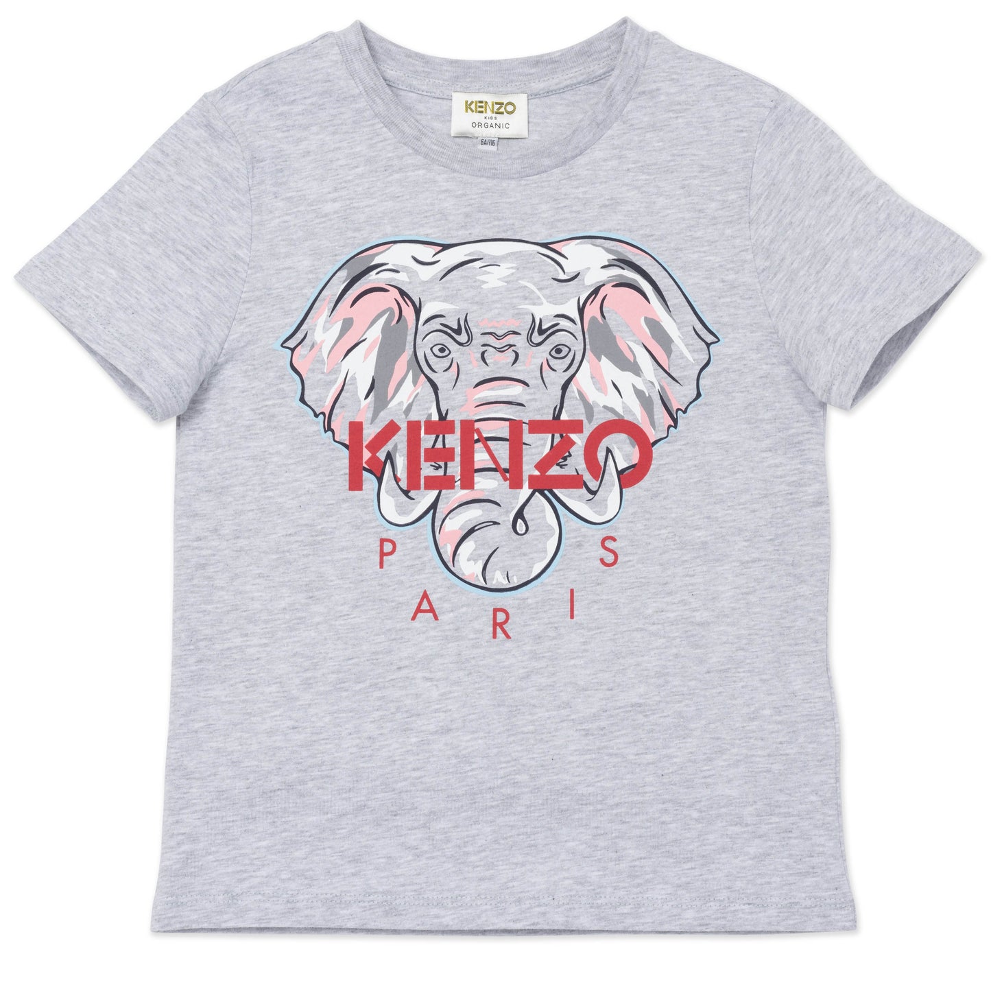 Girls Grey Elephant Cotton T-Shirt