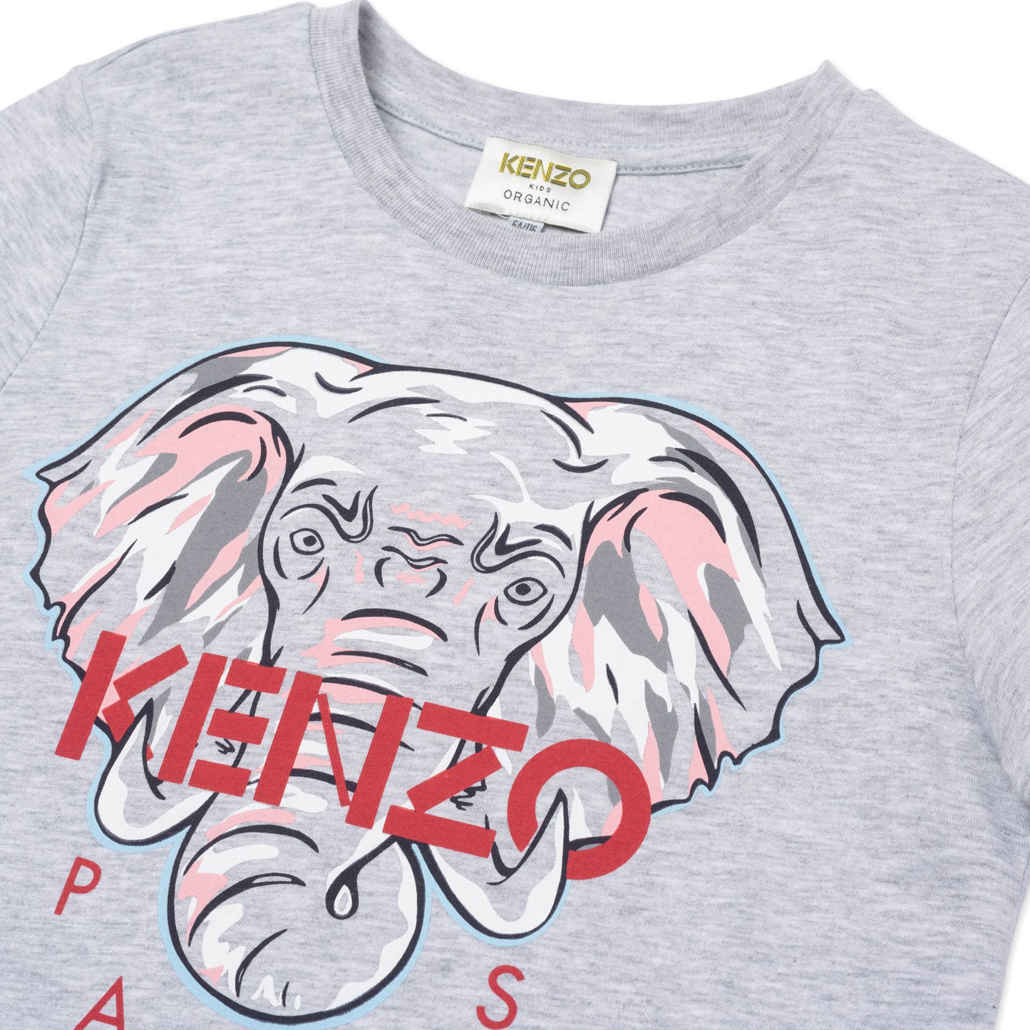Girls Grey Elephant Cotton T-Shirt