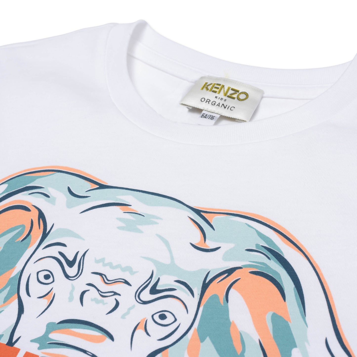 Girls White Elephant Cotton T-Shirt
