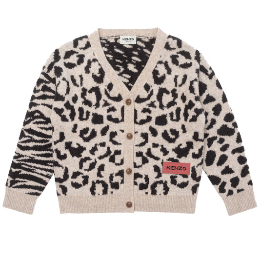 女童米色运动开衫