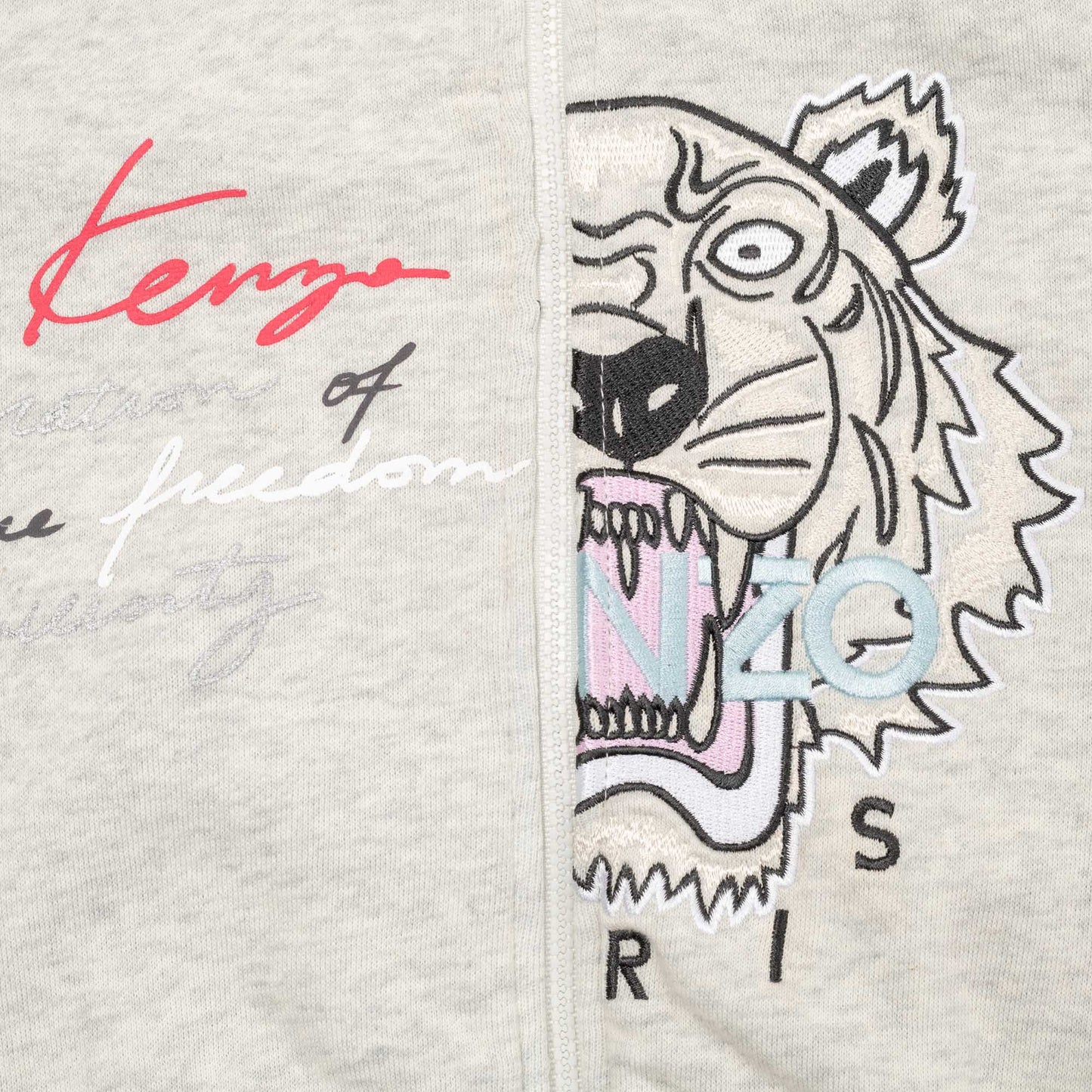 女童浅灰色连帽拉链上衣