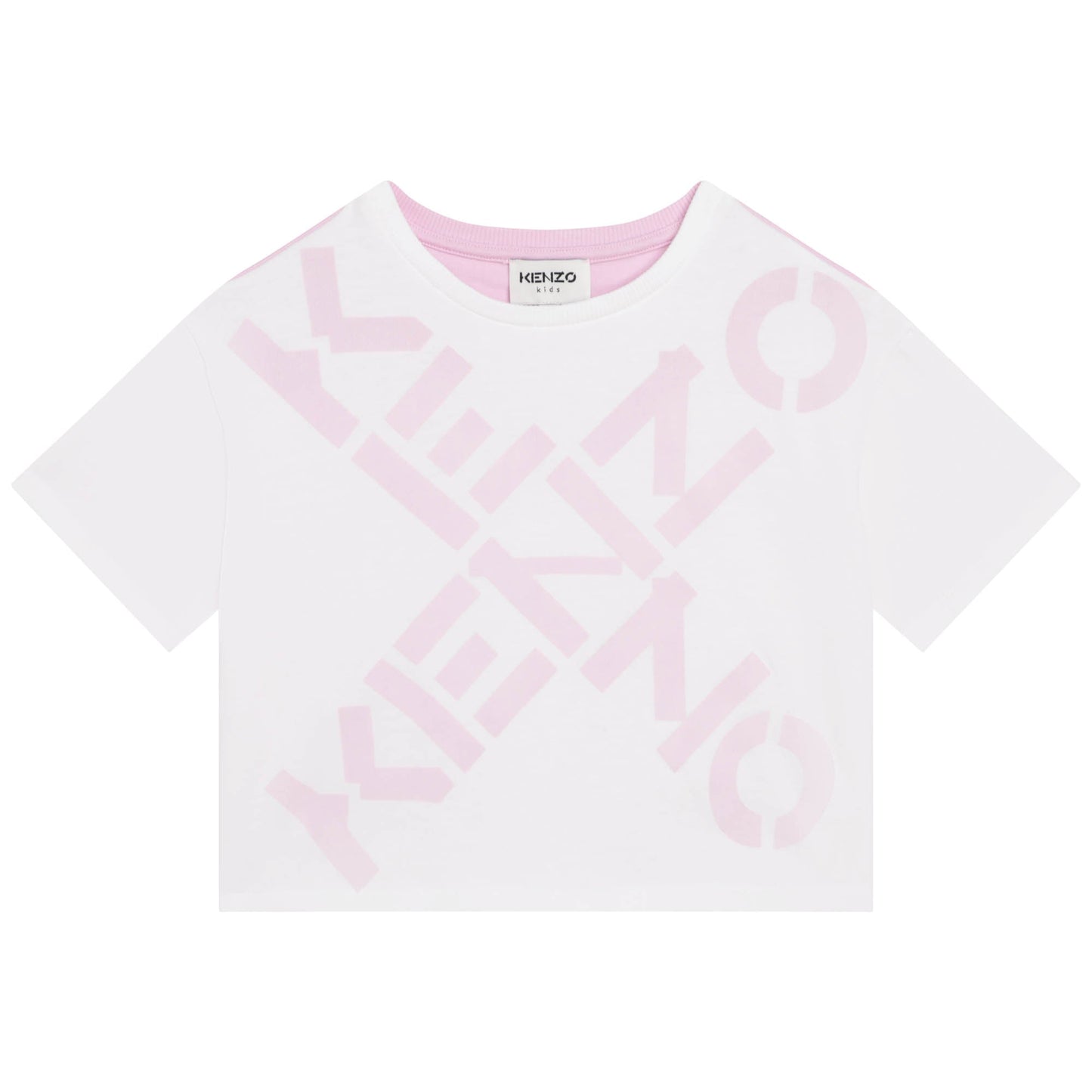 女童白色Logo棉T恤