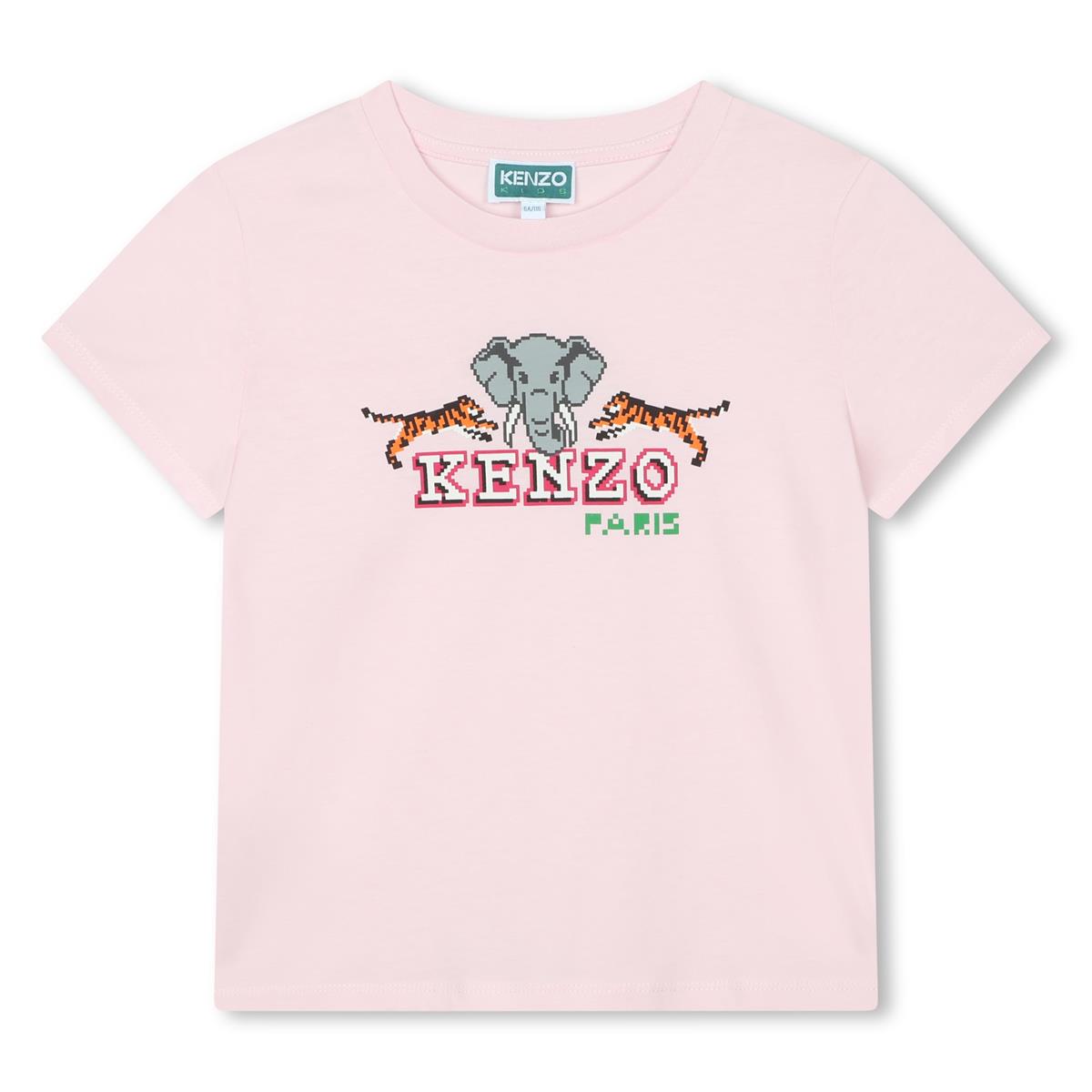 女童粉色Logo棉T恤