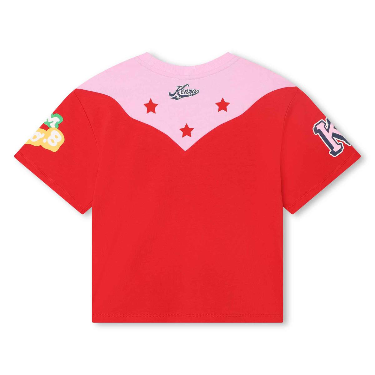 女童红色Logo棉T恤