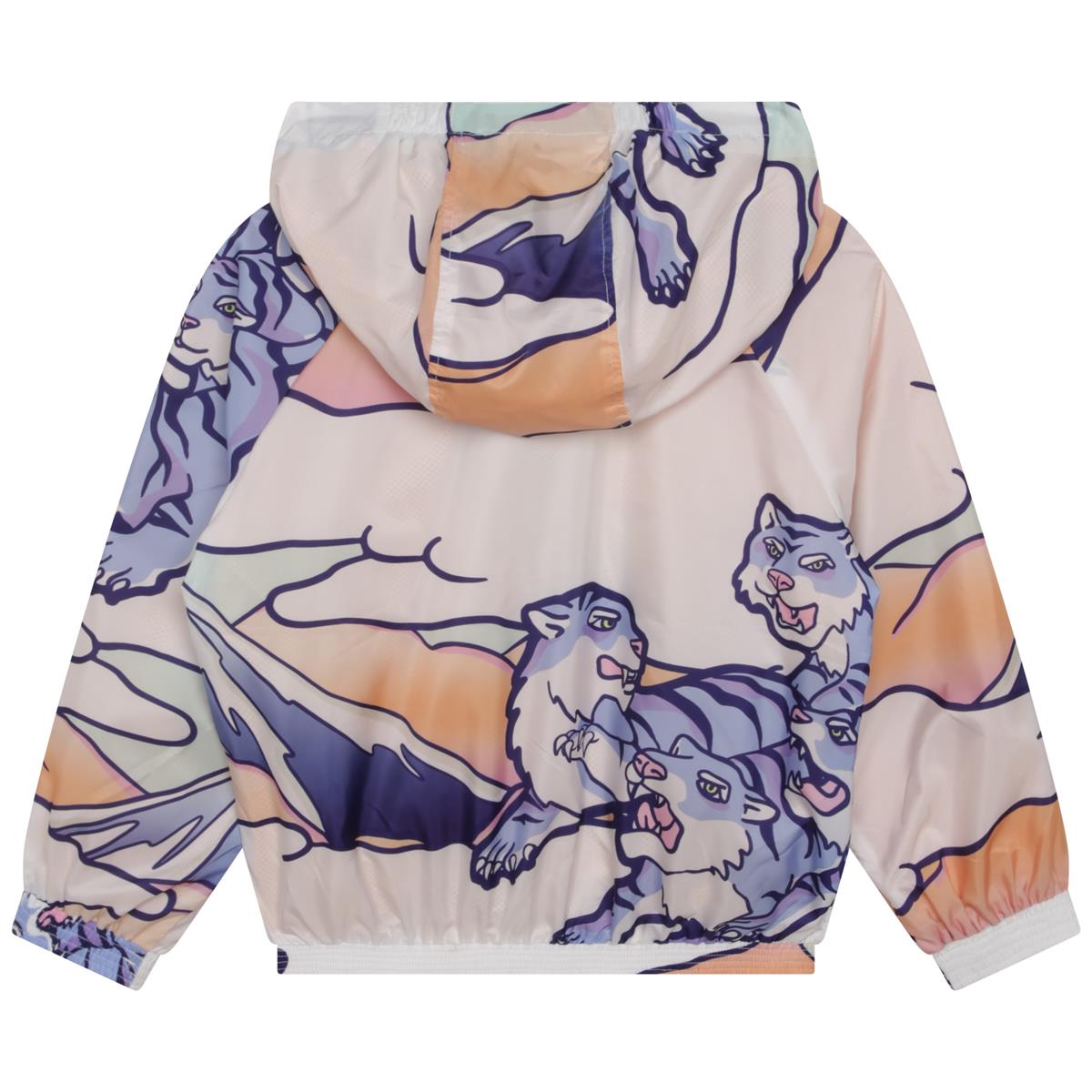 儿童白色印花拉链夹克