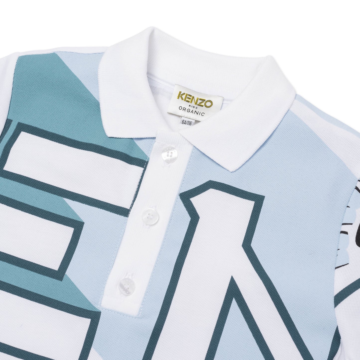 男童白色Logo棉Polo衫