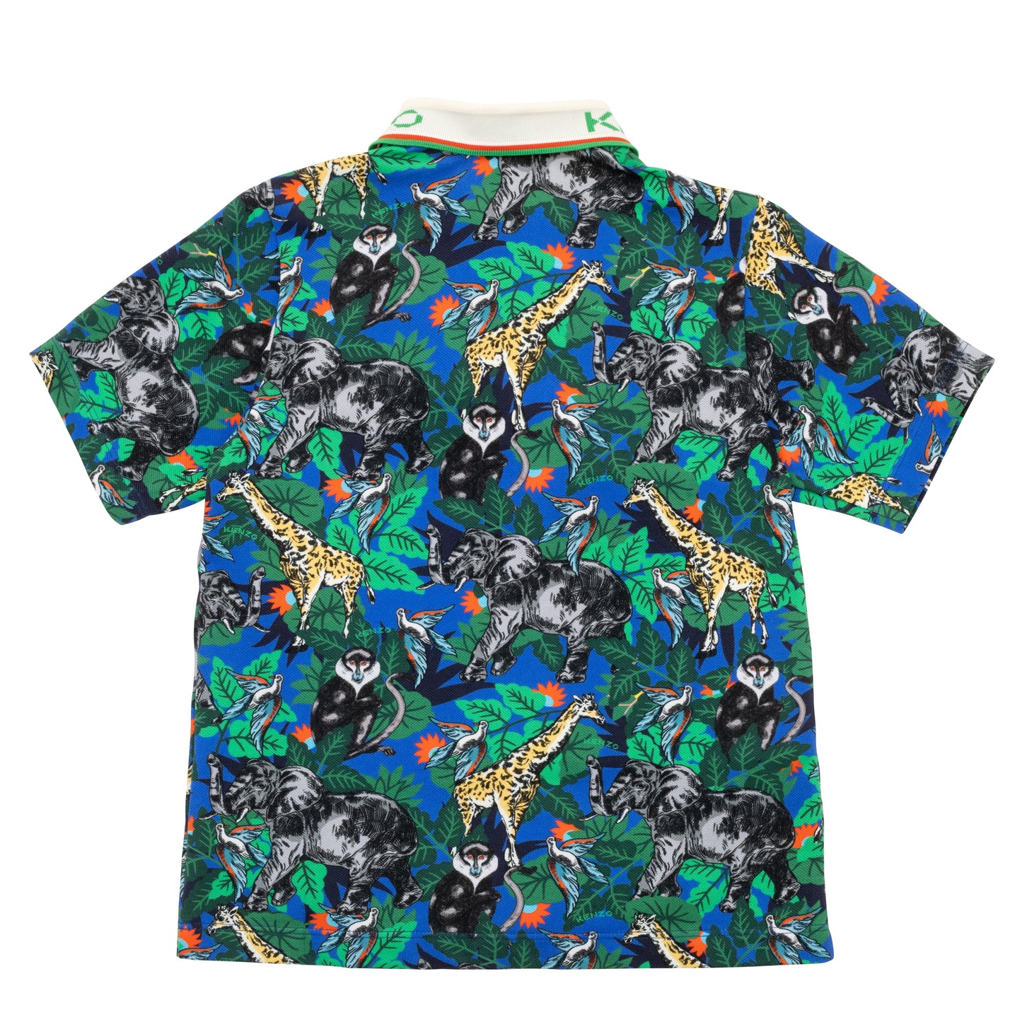 男童绿色印花棉Polo衫
