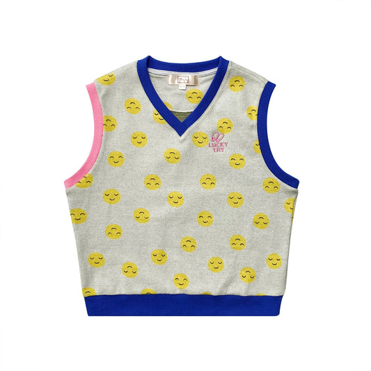 儿童白色棉马甲