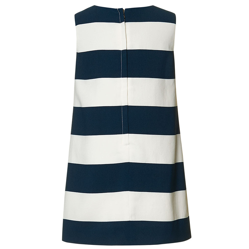 Girls Blue &White striped Dresses With Cherry