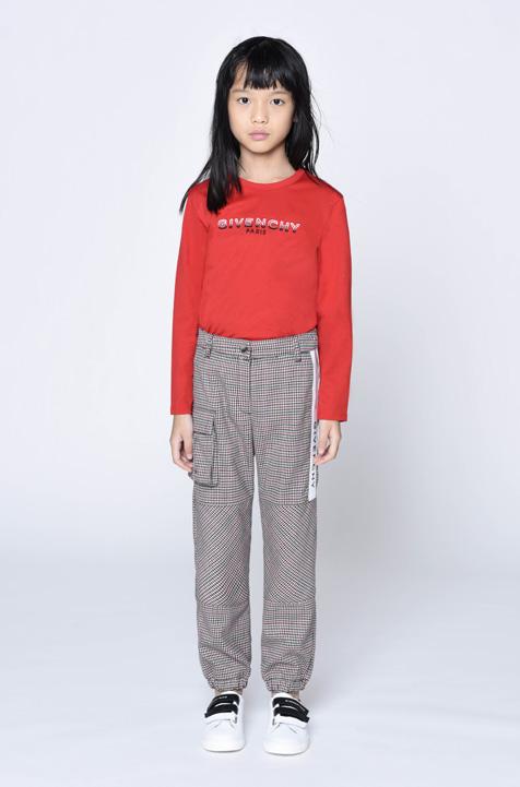 女童红色Logo棉T恤