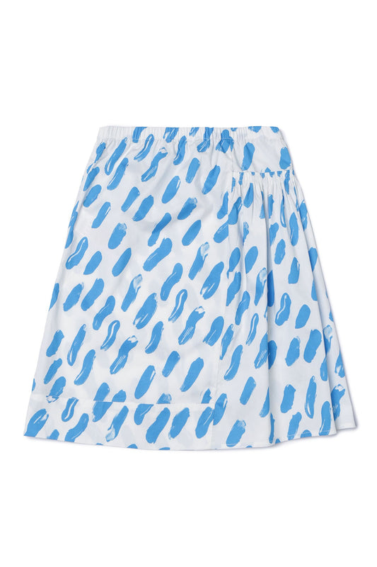 女童蓝色棉短裙