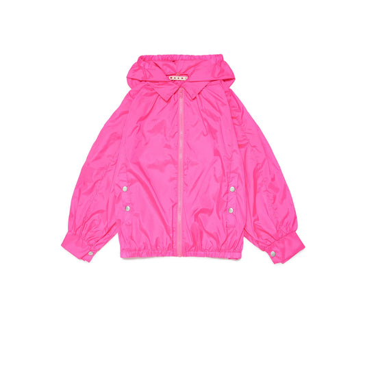 女童荧光粉拉链夹克