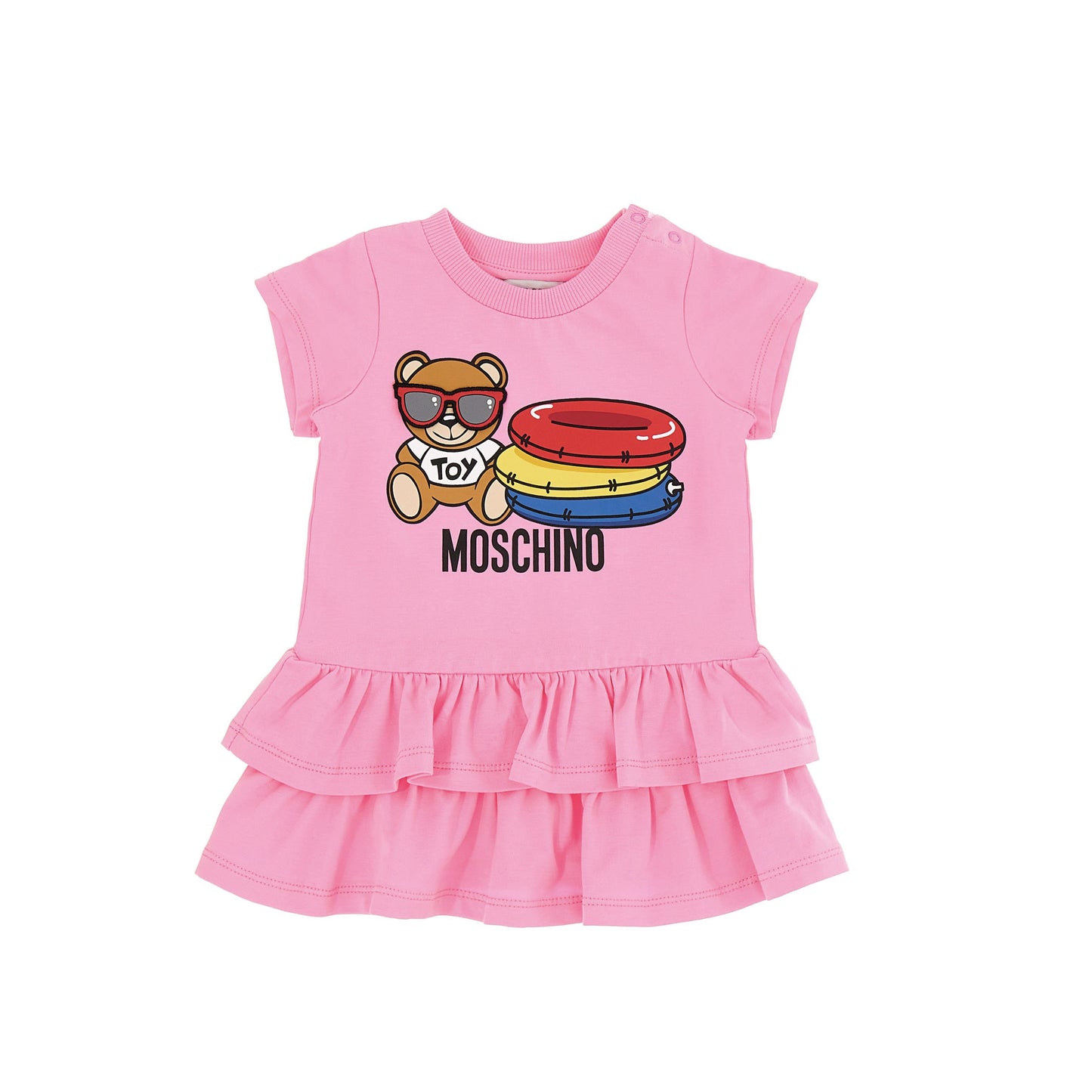 女婴粉色Logo棉T恤