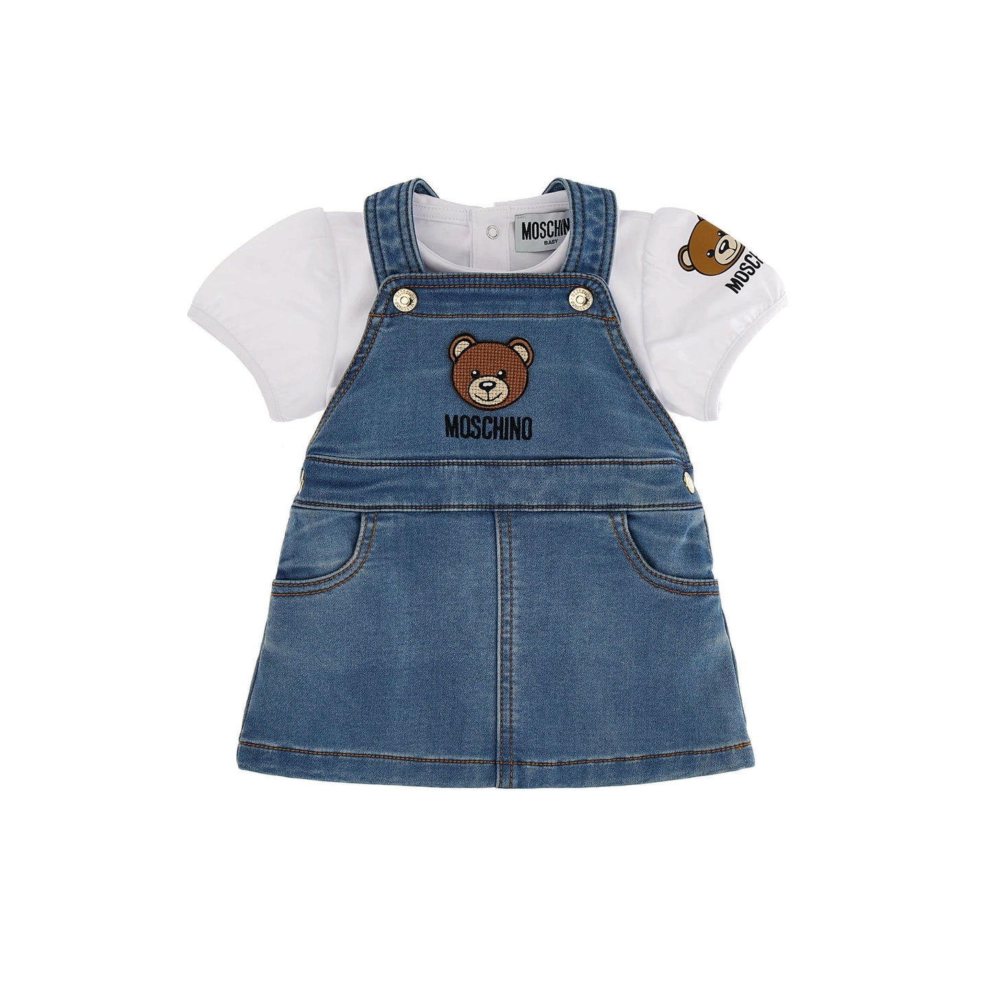 女婴蓝色牛仔短裙套装