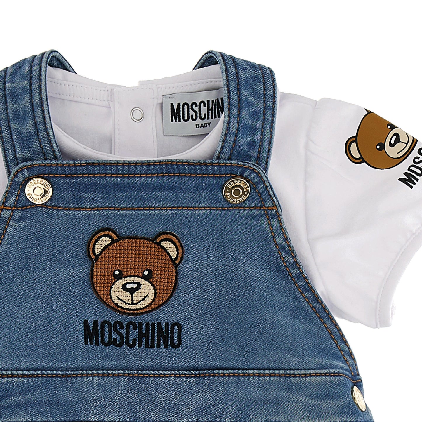 女婴蓝色牛仔短裙套装