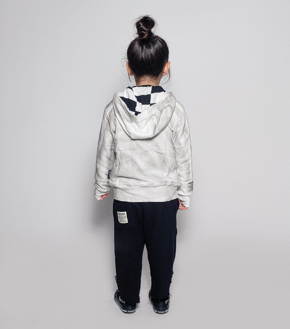 儿童白色连帽拉链上衣