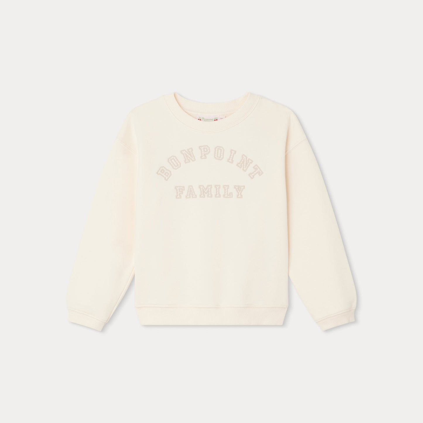 女童米白色Logo棉卫衣