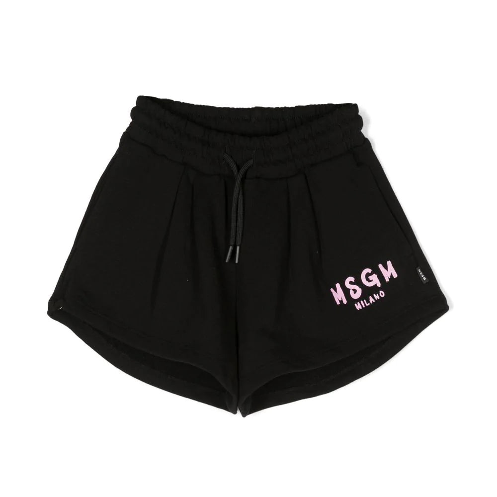 女童黑色Logo棉短裤