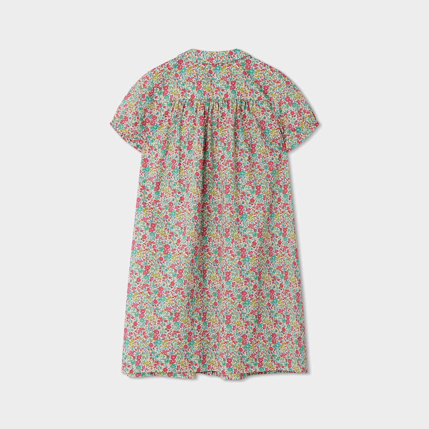 女童红色碎花棉连衣裙