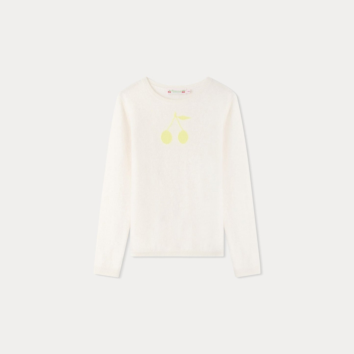 女童白色Logo羊绒毛衣