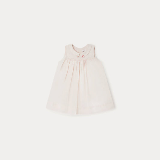 女婴浅粉色棉连衣裙