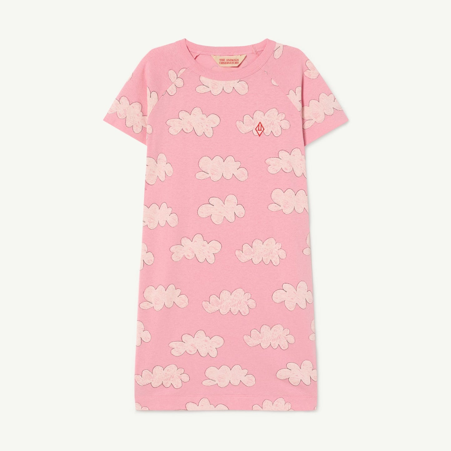 女童粉色印花棉连衣裙