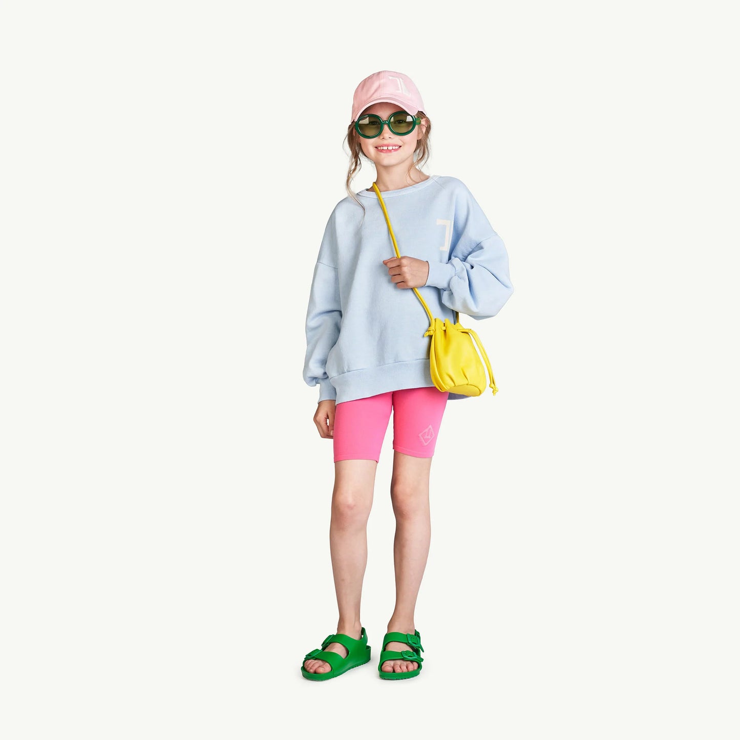 女童粉色Logo打底裤