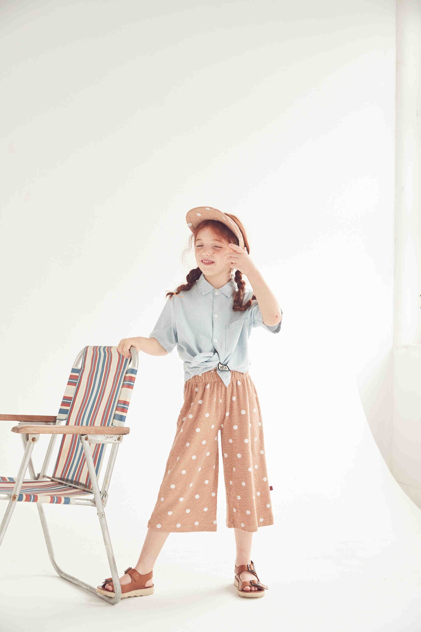 儿童蓝色Logo棉衬衫