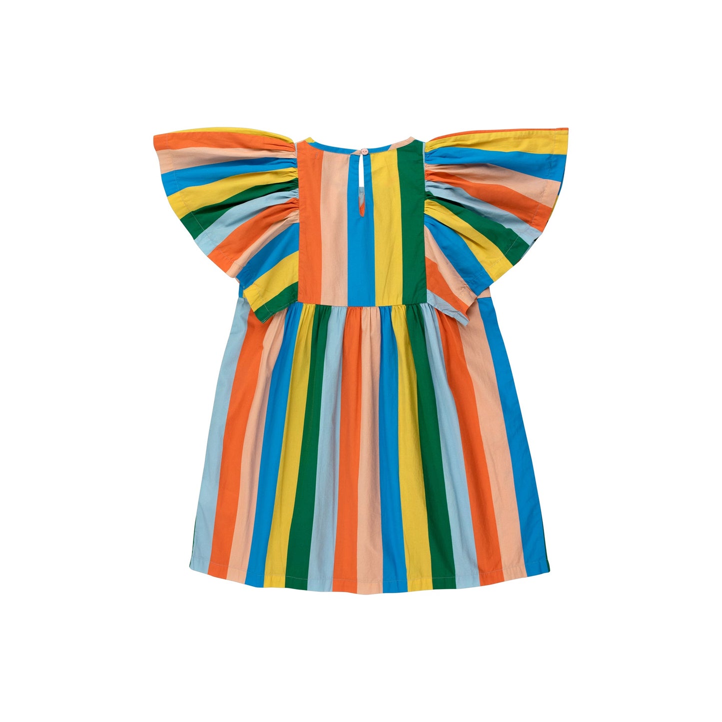 女童彩色条纹棉连衣裙