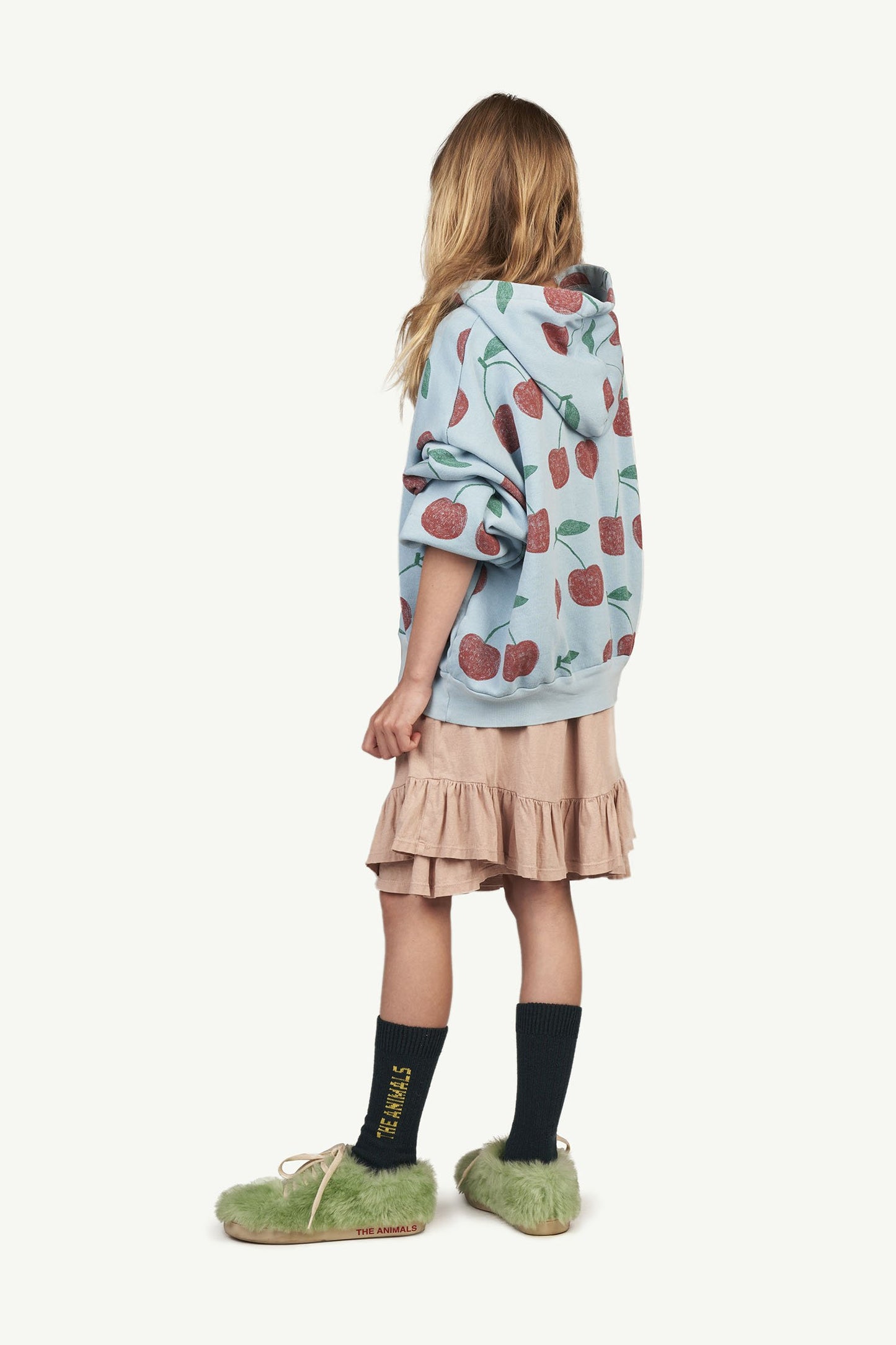 儿童蓝色樱桃印花棉卫衣