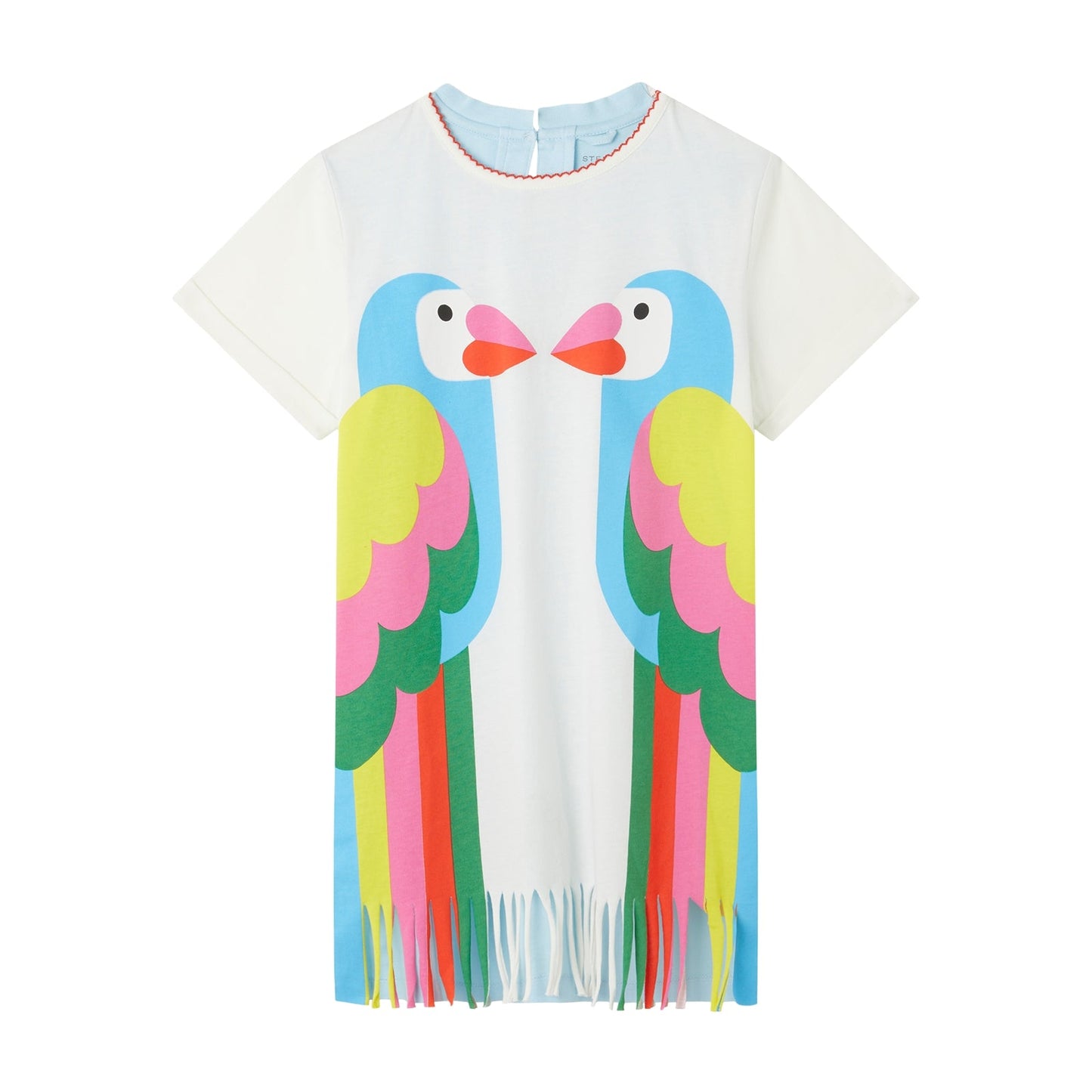 女童白色印花棉连衣裙