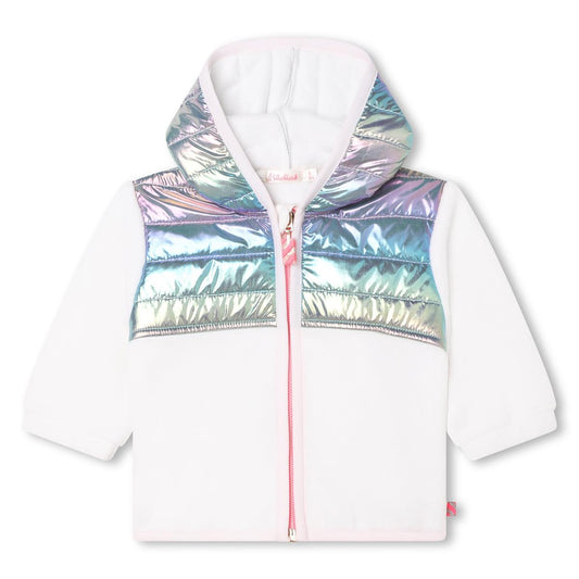 女婴白色拉链上衣