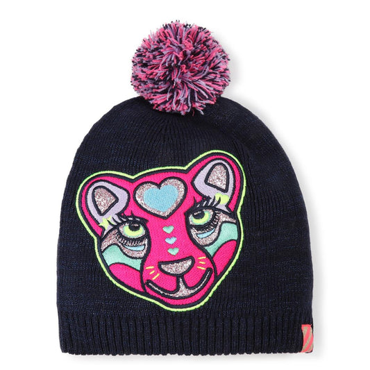 女童蓝色刺绣帽子