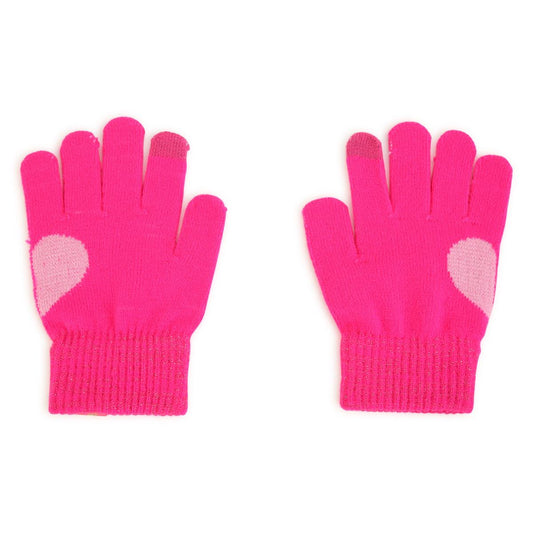女童粉色手套
