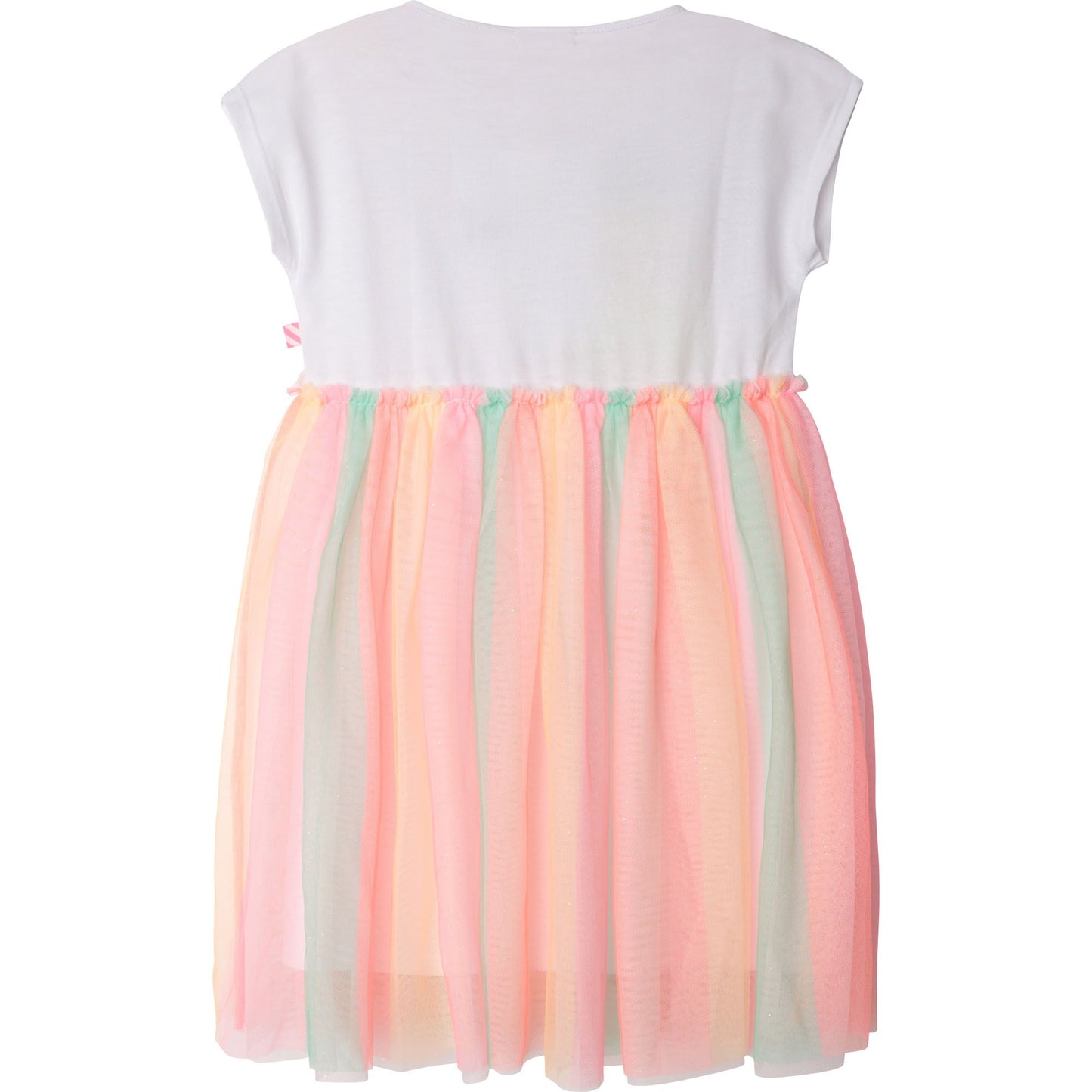 Girls White Printing Tulle Dress