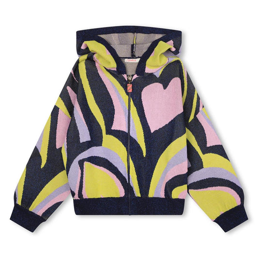 女童紫色拉链开衫