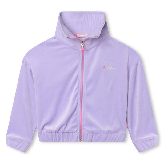 女童紫色拉链上衣