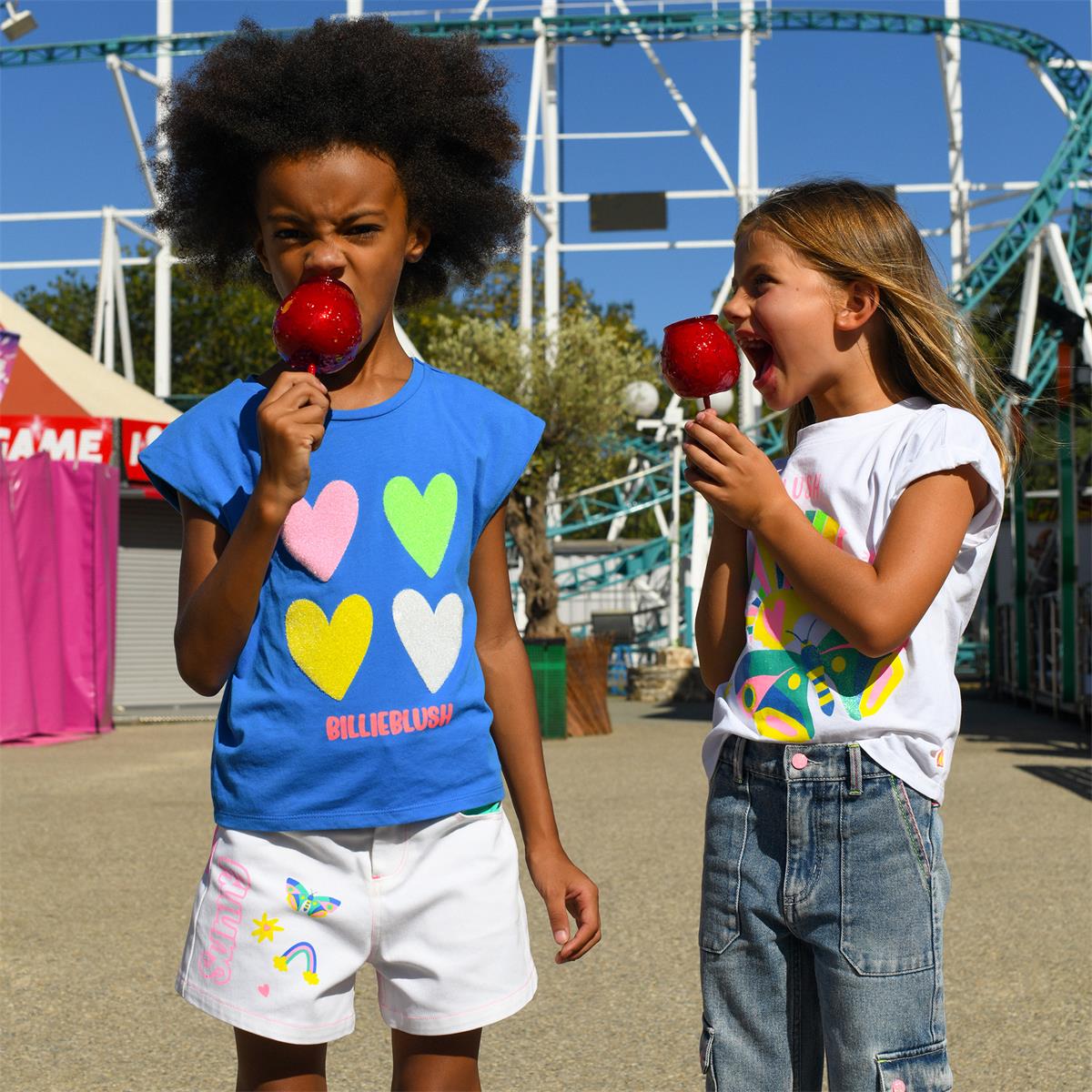 Girls Blue Cotton T-Shirt