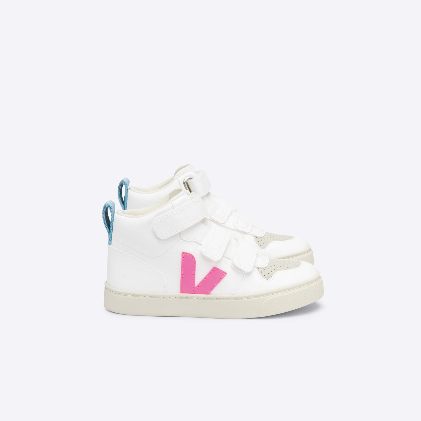 儿童白色"V"高帮板鞋