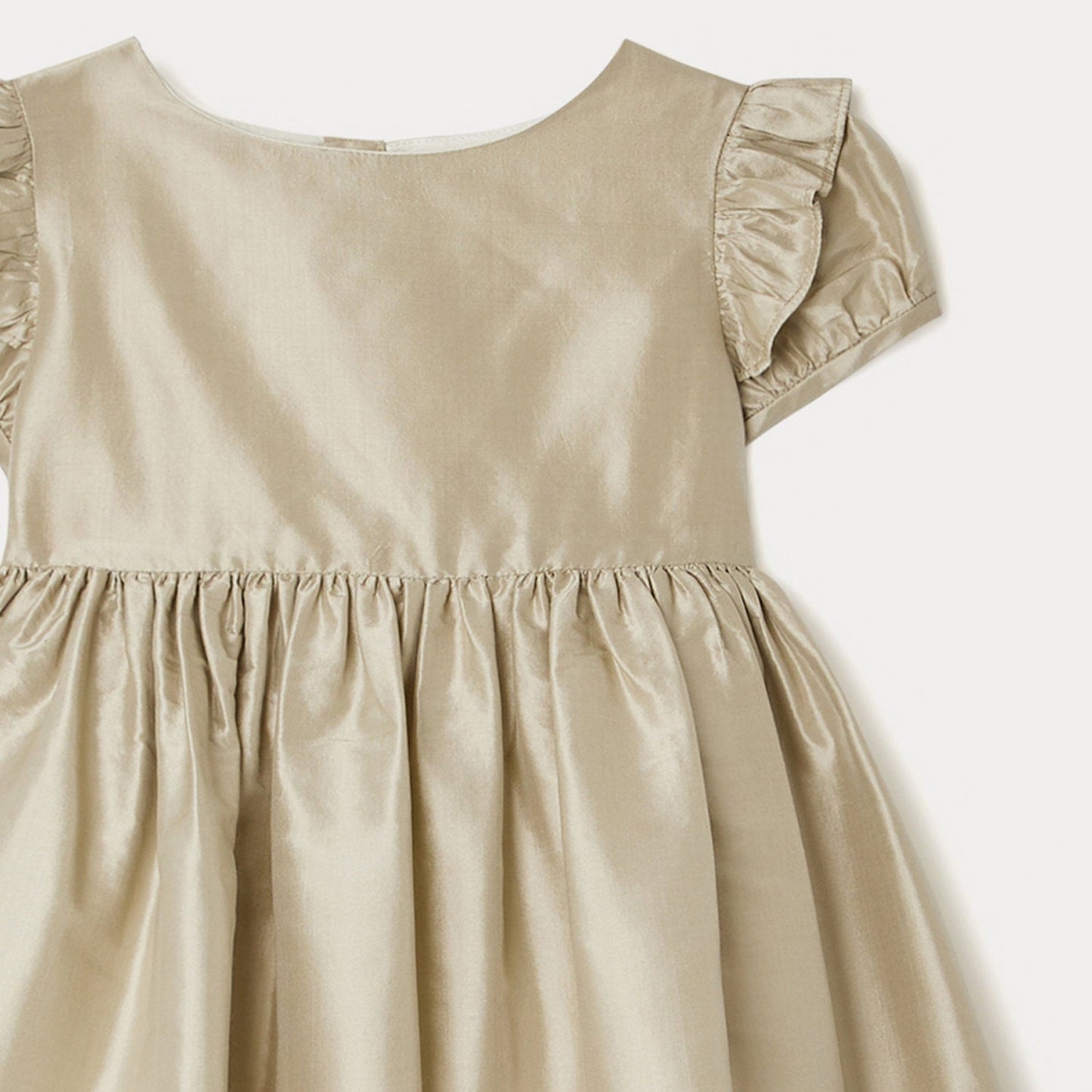女童香槟色真丝连衣裙
