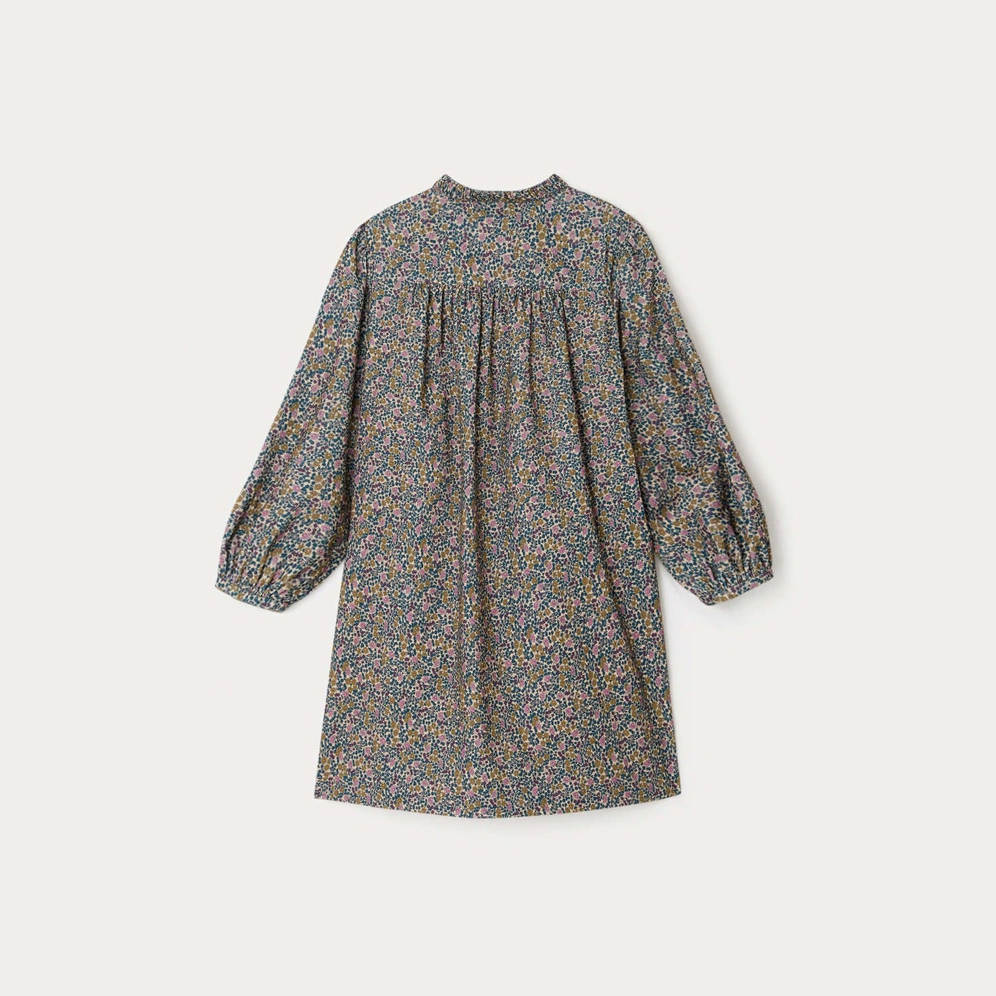女童藏青色碎花连衣裙