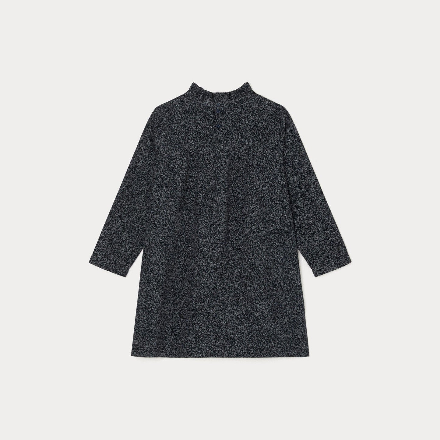 女童深灰色印花棉连衣裙