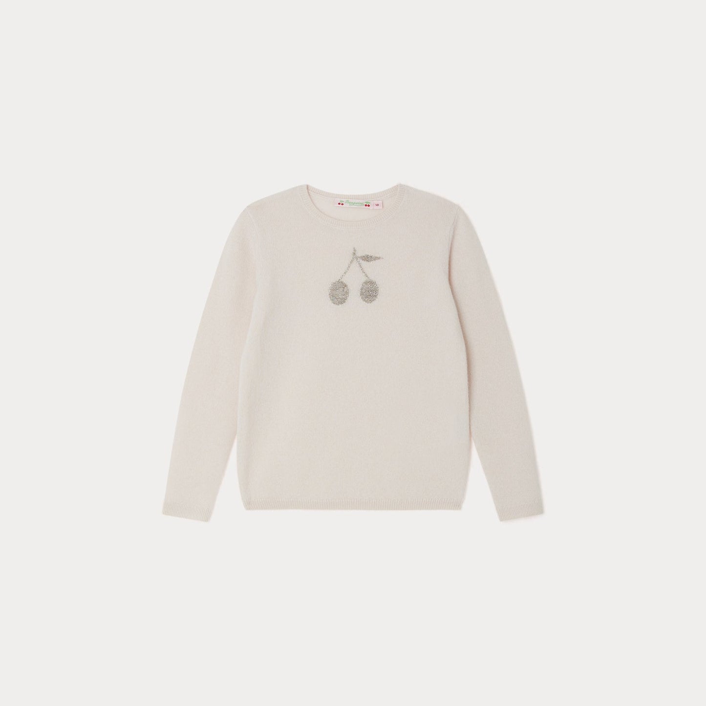 女童白色Logo羊绒毛衣