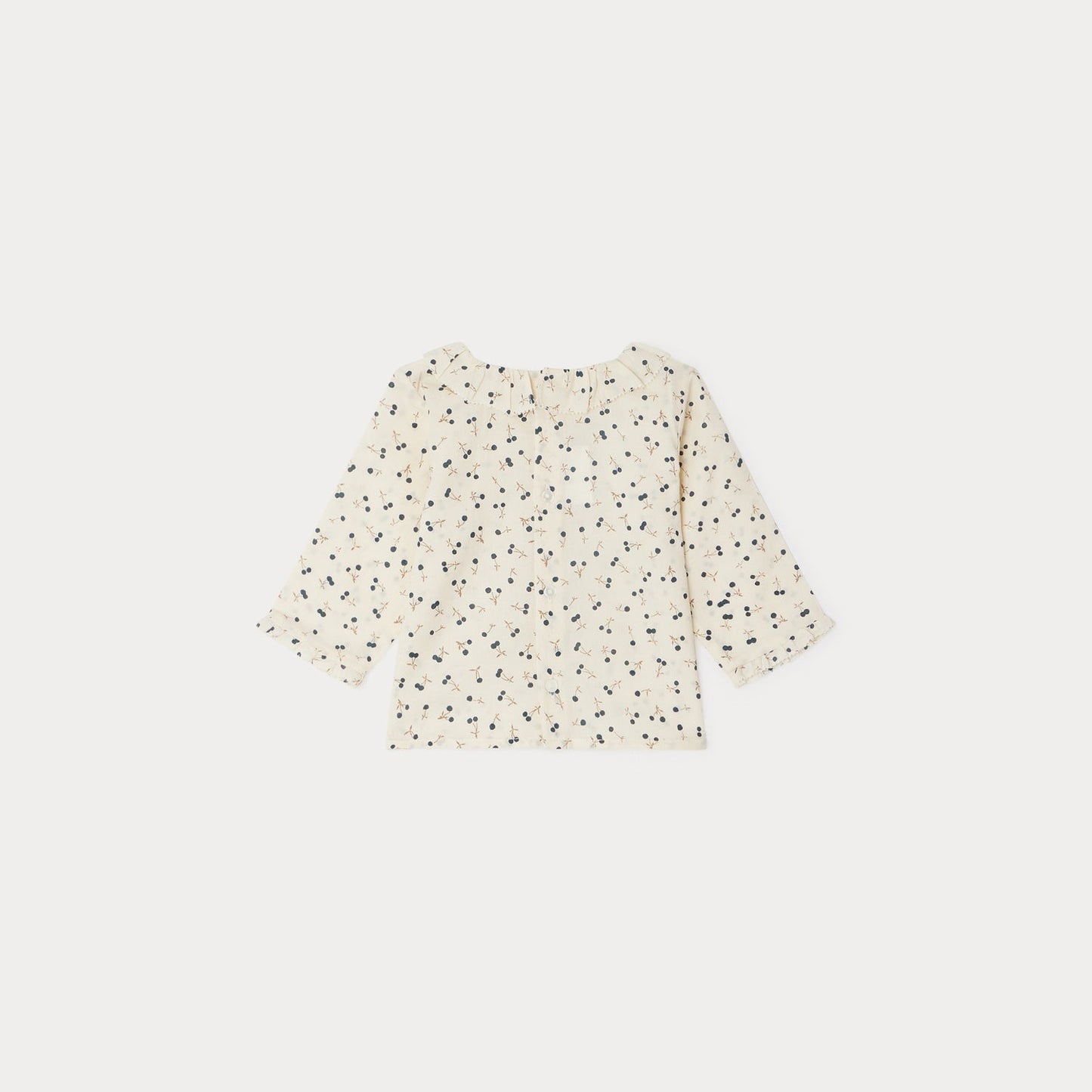 女婴米色Logo棉衬衫