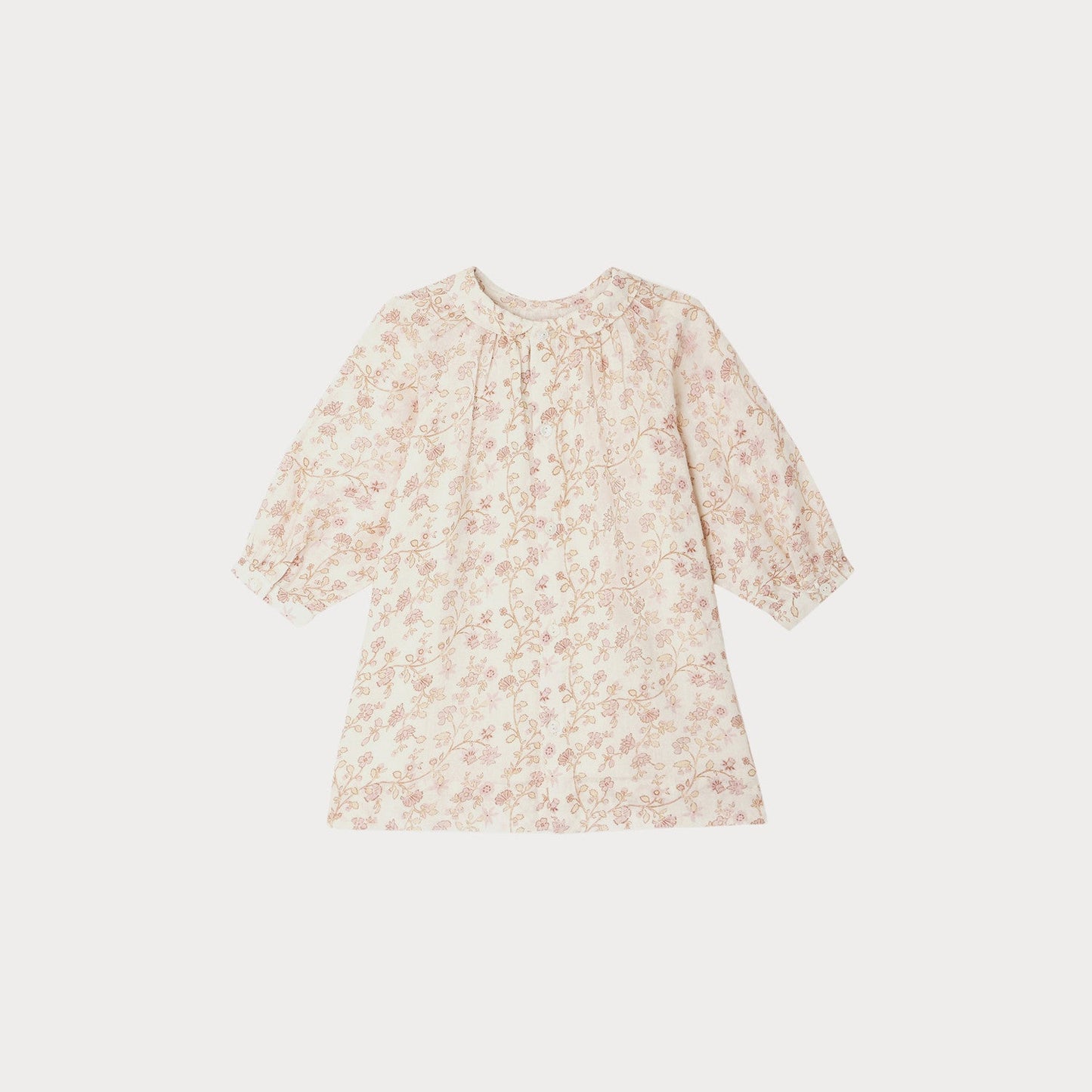 女婴浅粉色碎花连衣裙